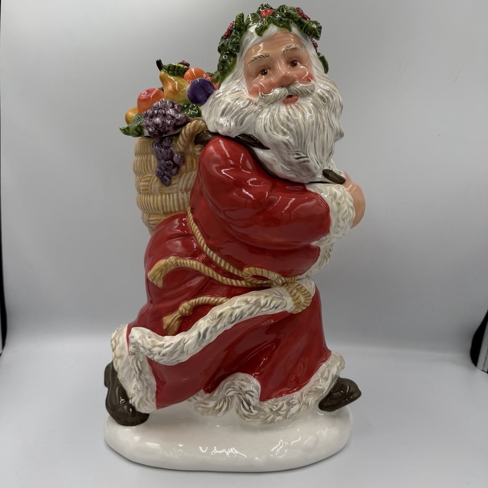 Department 56 Christmas Santa Claus Cookie Jar Peggy Toole 2001 Hand Painted